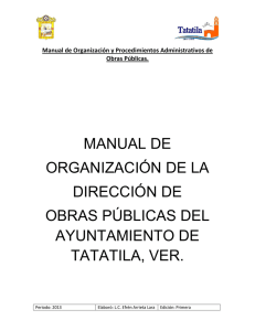 Manual de Organización y Procedimientos de Obras Públicas 2013