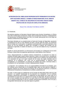 Lea la intervención en español - Ministerio de Asuntos Exteriores y