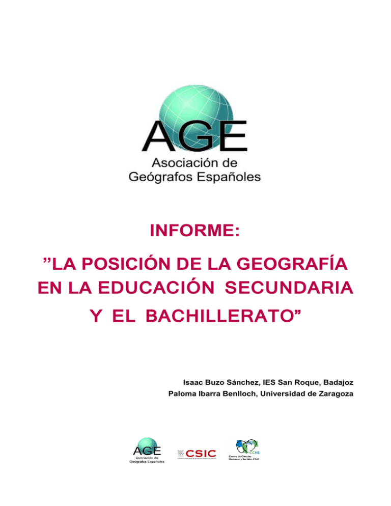 Informe Geografía Educación Secundaria