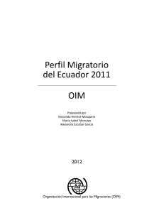Perfil Migratorio del Ecuador 2011 OIM