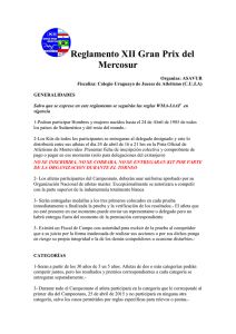 Reglamento XV Campeonato Sudamericano de Atletismo Veterano
