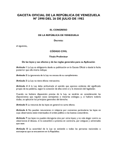 gaceta oficial de la república de venezuela nº 2990 del 26 de julio