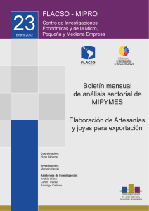 FLACSO - MIPRO Boletín mensual de análisis sectorial de MIPYMES