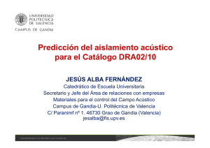 Predicción del aislamiento acústico para el CatálogoDRA02/10