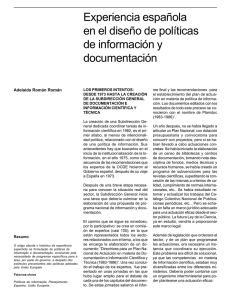 Experiencia española en el diseño de políticas de información y