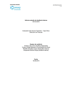 Informe final estudio de Auditoría Interna