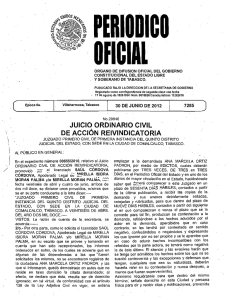 JUICIO ORDINARIO CIVIL DE ACCION REIVINDICATORIA