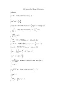 Answers to Activities with Integrals