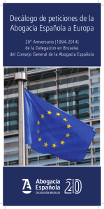 Decálogo de peticiones de la Abogacía Española a Europa