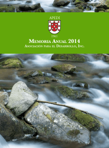 memoria anual 2014 - Asociación para el Desarrollo, Inc. (APEDI)