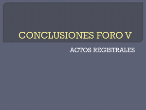 conclusiones foro v - Curso Derecho Registral I