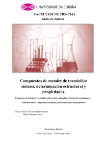 Compuestos de metales de transición : síntesis, determinación