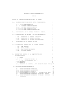 MATERIA : LENGUAJE ENSAMBLADOR INDICE REPASO DE