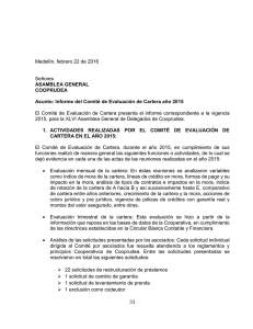 Informe del Comité de Evaluación de Cartera