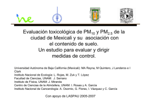 Evaluación toxicológica de PM y PM de la ciudad de Mexicali y su
