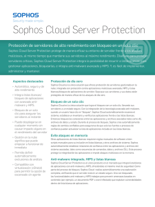 Hoja de datos de Sophos Cloud Server Protection
