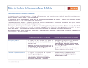 Código de Conducta de Proveedores Banco de Galicia
