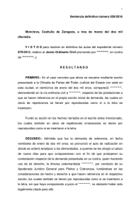 Sentencia definitiva número 029/2016 Monclova, Coahuila de