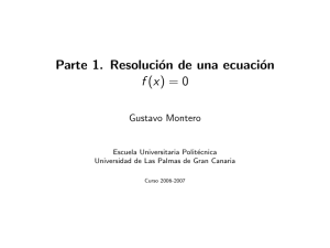 Parte 1. Resolución de una ecuación f(x)=0
