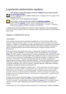 Legislación antiterrorista española, wikipedia