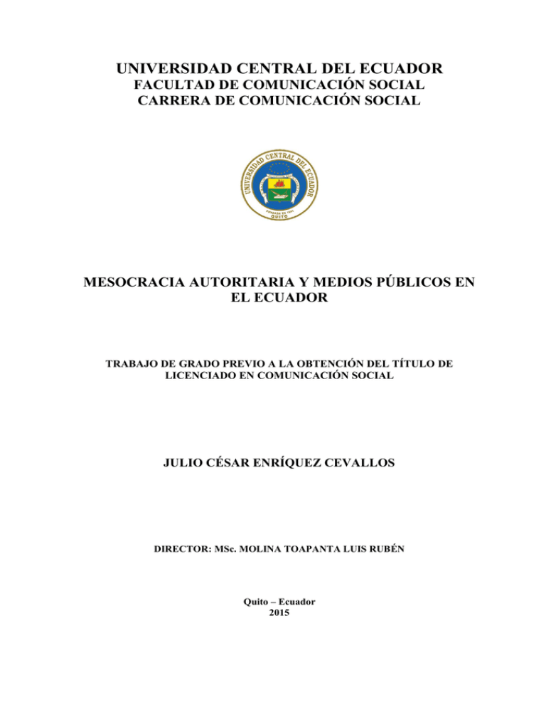 Universidad Central Del Ecuador Facultad De Comunicaci N Social