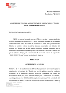 Resolución 218/2014, de 3 de diciembre.