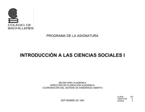 Introducción a las Ciencias Sociales I