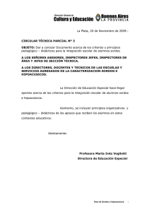 circular tecnica parcial n° 3-2009 - Dirección General de Cultura y