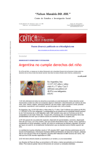 Argentina no cumple derechos del niño
