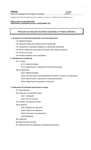 Protocolo de evaluación de insecticidas contra Triatoma