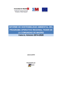 Informe de Sostenibilidad Ambiental del PO FEDER 2014-2020