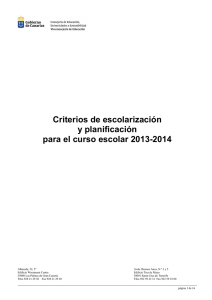Ratios y criterios de escolarización curso 2013-2014 - STEC-IC