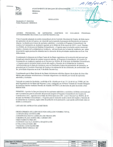 Listado provisional - Ayuntamiento de San Juan de Aznalfarache