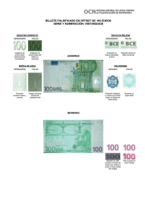 Billete falsificado de 100 euros