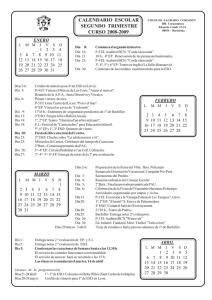 calendario escolar segundo trimestre curso 2008-2009