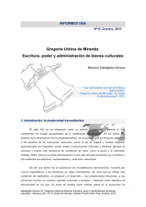 Gregoria Urbina de Miranda: Escritura, poder y