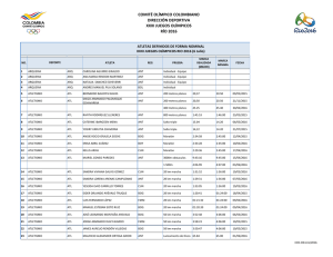 comité olímpico colombiano dirección deportiva xxxi juegos