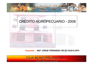 Crédito Agropecuario 2008 CMAC Paita.