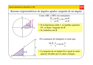 Razones trigonométricas de ángulos agudos: tangente de un ángulo
