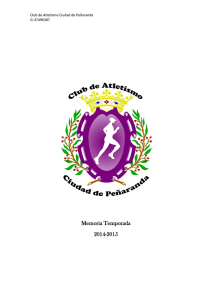 Memoria Temporada 2014-2015 - Club de Atletismo "Ciudad de