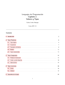 Lenguajes de Programación Capítulo 2. Valores y Tipos