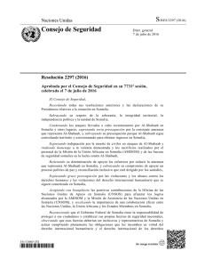 Resolución 2297 - Consejo de Seguridad de las Naciones Unidas