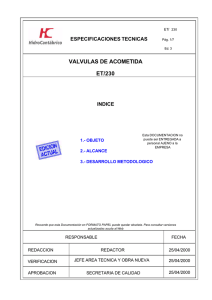 VALVULAS DE ACOMETIDA ET/230