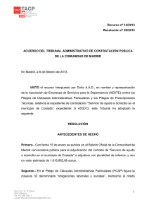 Resolución 20/2013 - Comunidad de Madrid