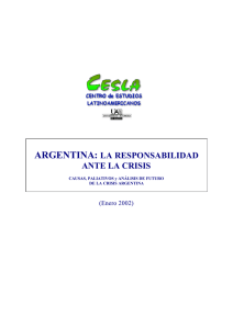 ARGENTINA: LA RESPONSABILIDAD ANTE LA CRISIS