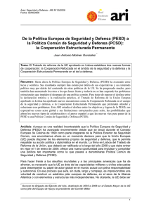 De la Política Europea de Seguridad y Defensa (PESD)