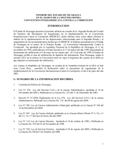 INTRODUCCION I.- SUMARIO DE LA INFORMACION RECIBIDA