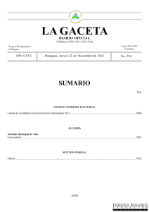 Diario Oficial de Nicaragua - No. 224 del 22 de noviembre 2012