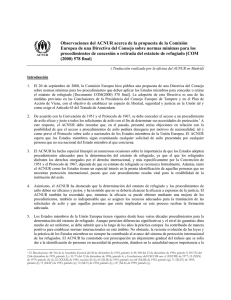 Observaciones del ACNUR acerca de la propuesta de la Comisión