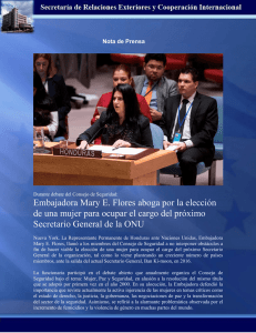 Embajadora Mary E. Flores aboga por la elección de una mujer
